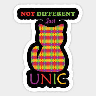 Cat not different just unic Sticker